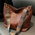 Sac à Main Femme Bandoulière — Compartiments Zippés, Finitions Dorées, Noir & Marron