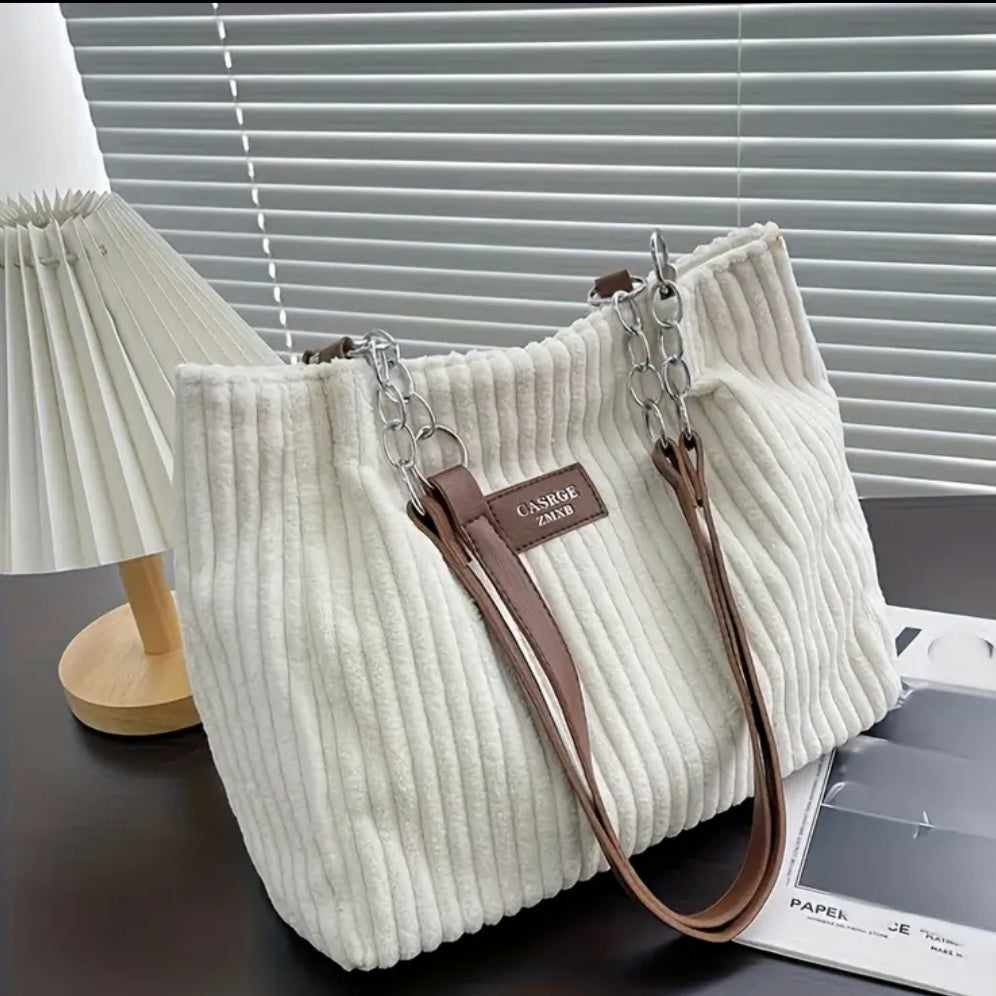 Sac à Main Femme Bandoulière — Compartiments Zippés, Finitions Dorées, Noir & Marron