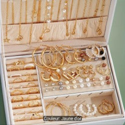 Lot Bijoux Surprise — 2 Paires de Boucles & 2 Bagues Dorées
