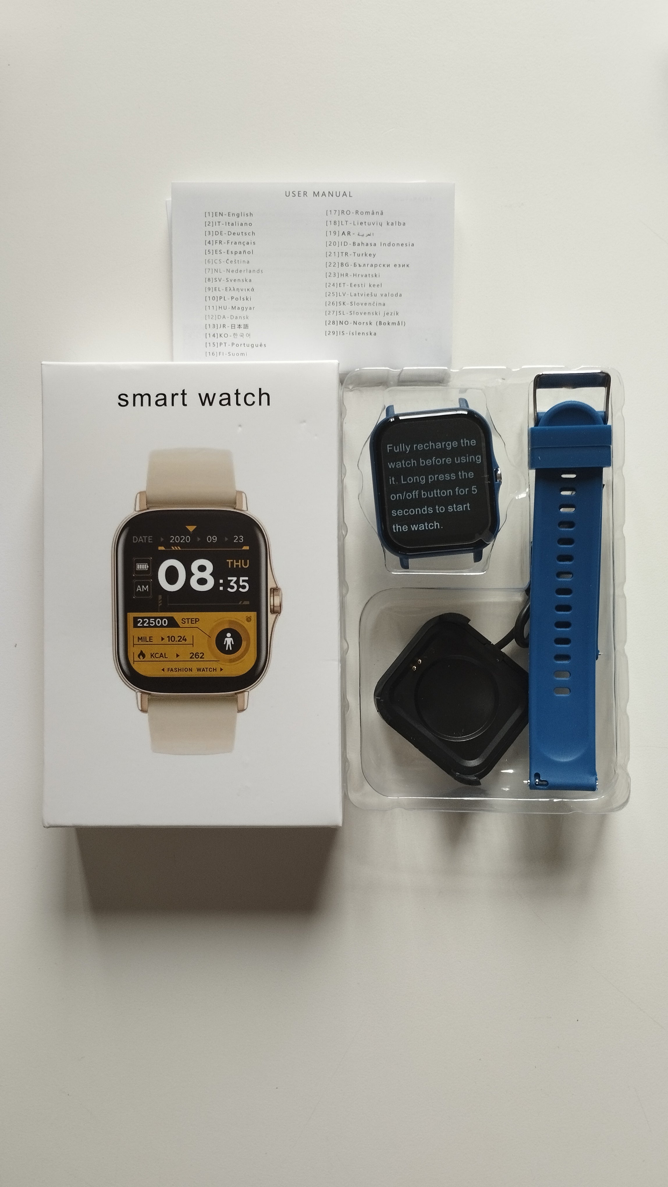 Montre Connectée Mixte Élégante — Résistante à l'Eau, Suivi Santé, 4 Coloris