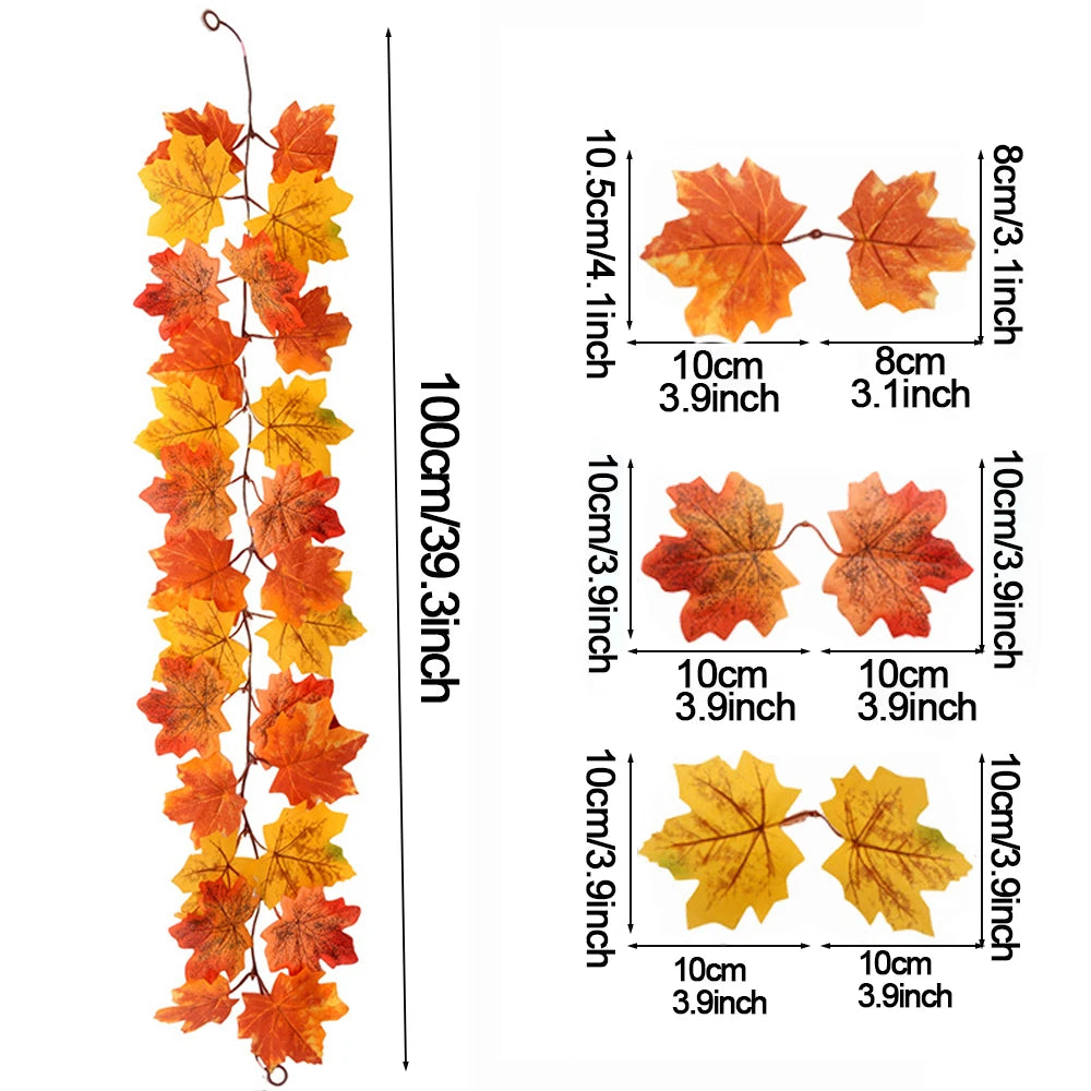 Couronne de feuilles d'érable artificielles d'automne