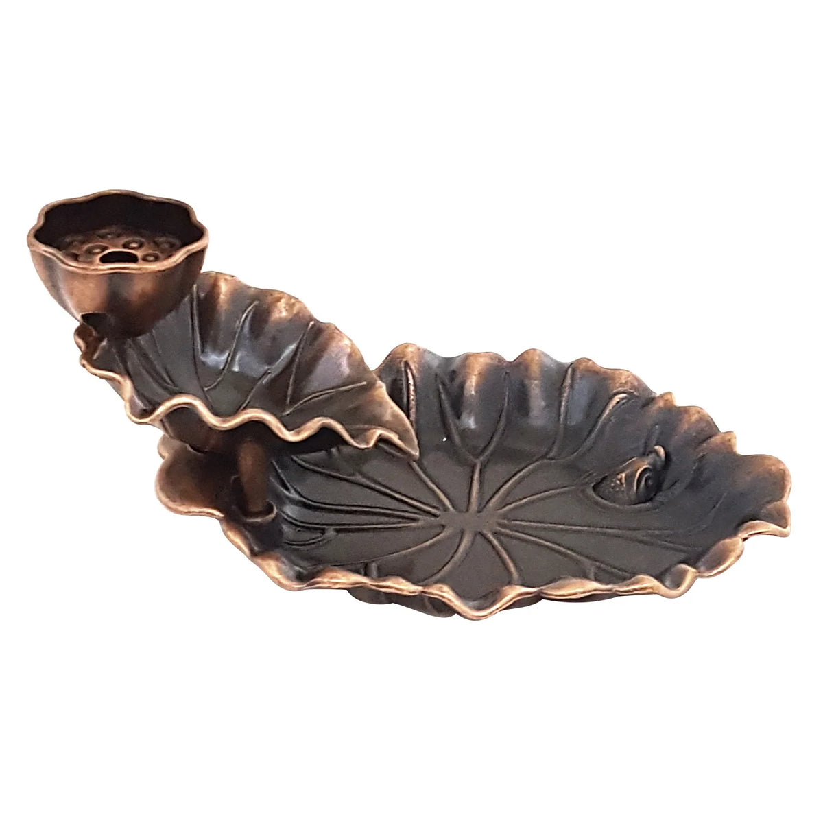 Porte-Encens Lotus à reflux-Brûleur Cascade de Fumée Feuille de Lotus -