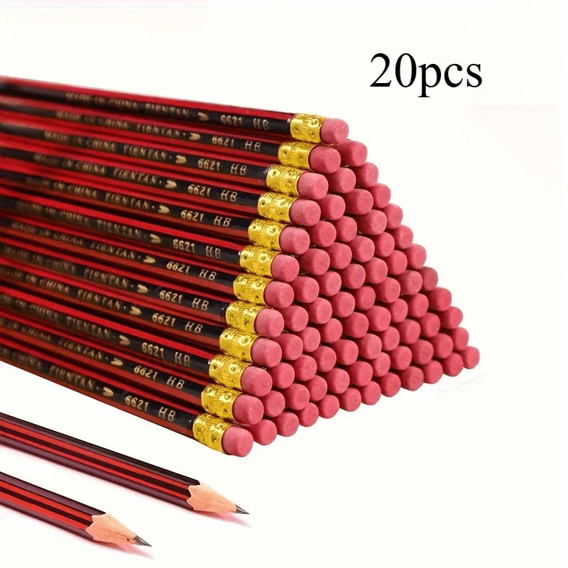 Lot Crayons à Papier HB Bois 20pcs
