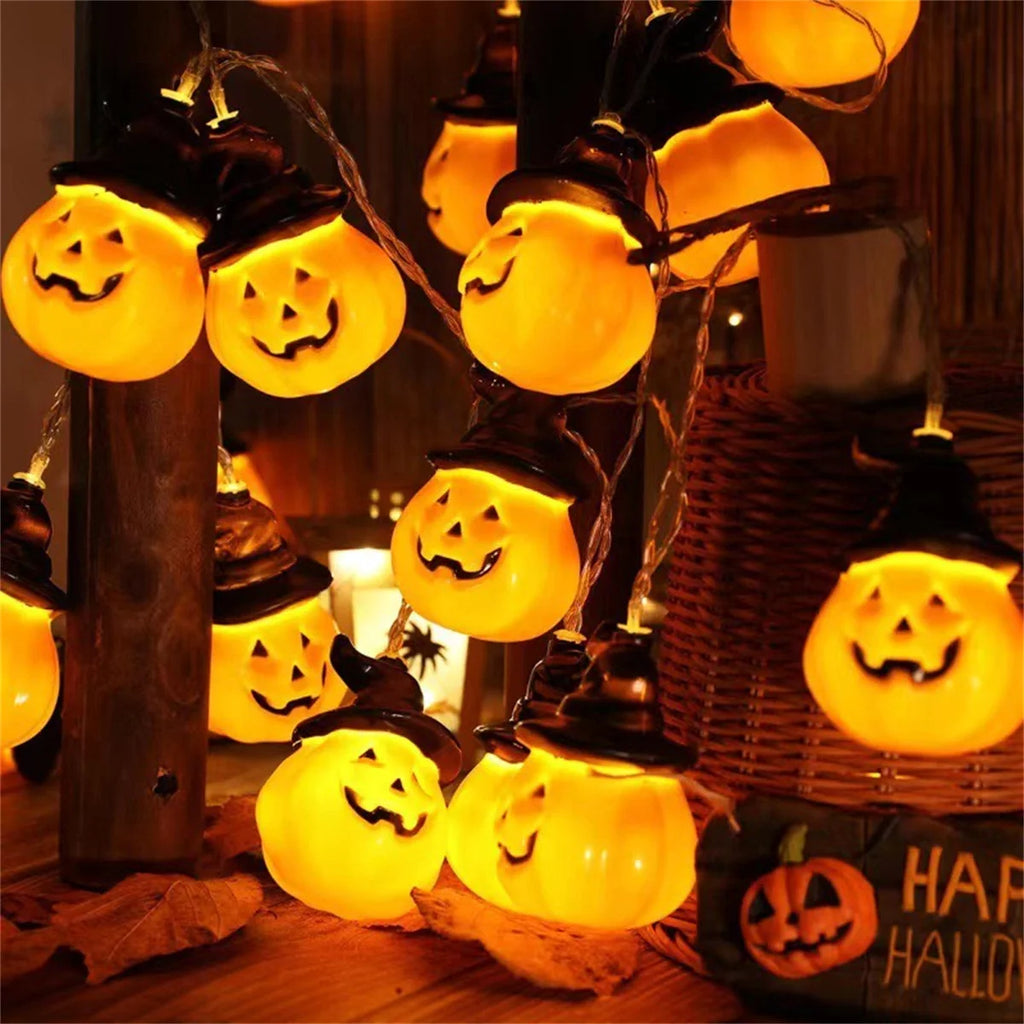 Pack Halloween Doux - Guirlandes Citrouilles + Mini Bougies + Couronne Erable - Edition Autone