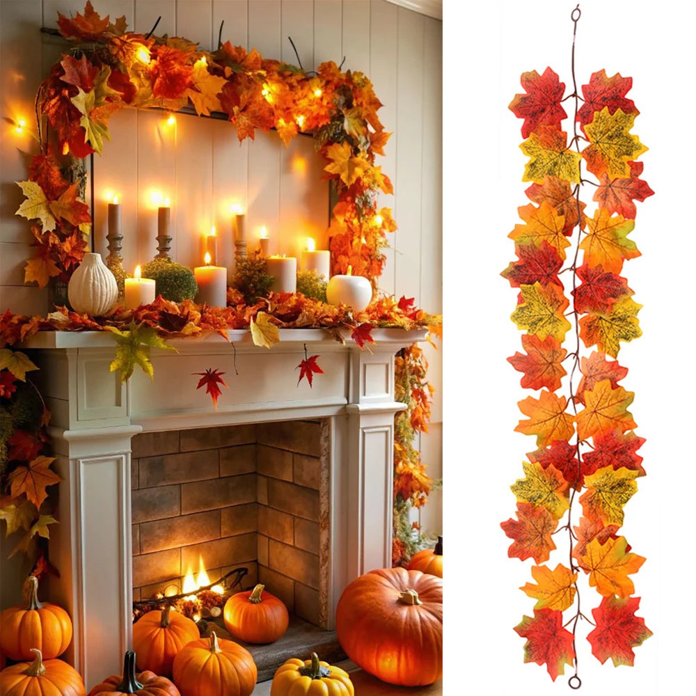 Couronne de feuilles d'érable artificielles d'automne