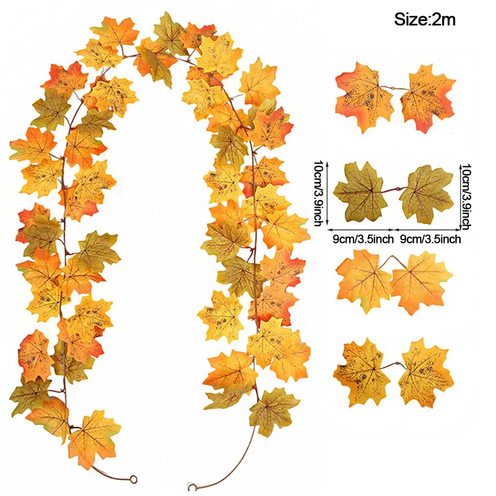 Couronne de feuilles d'érable artificielles d'automne