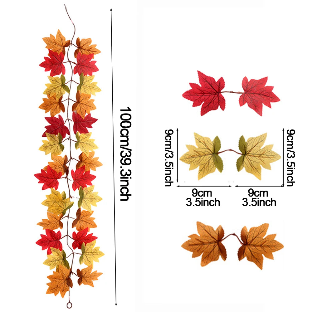 Couronne de feuilles d'érable artificielles d'automne