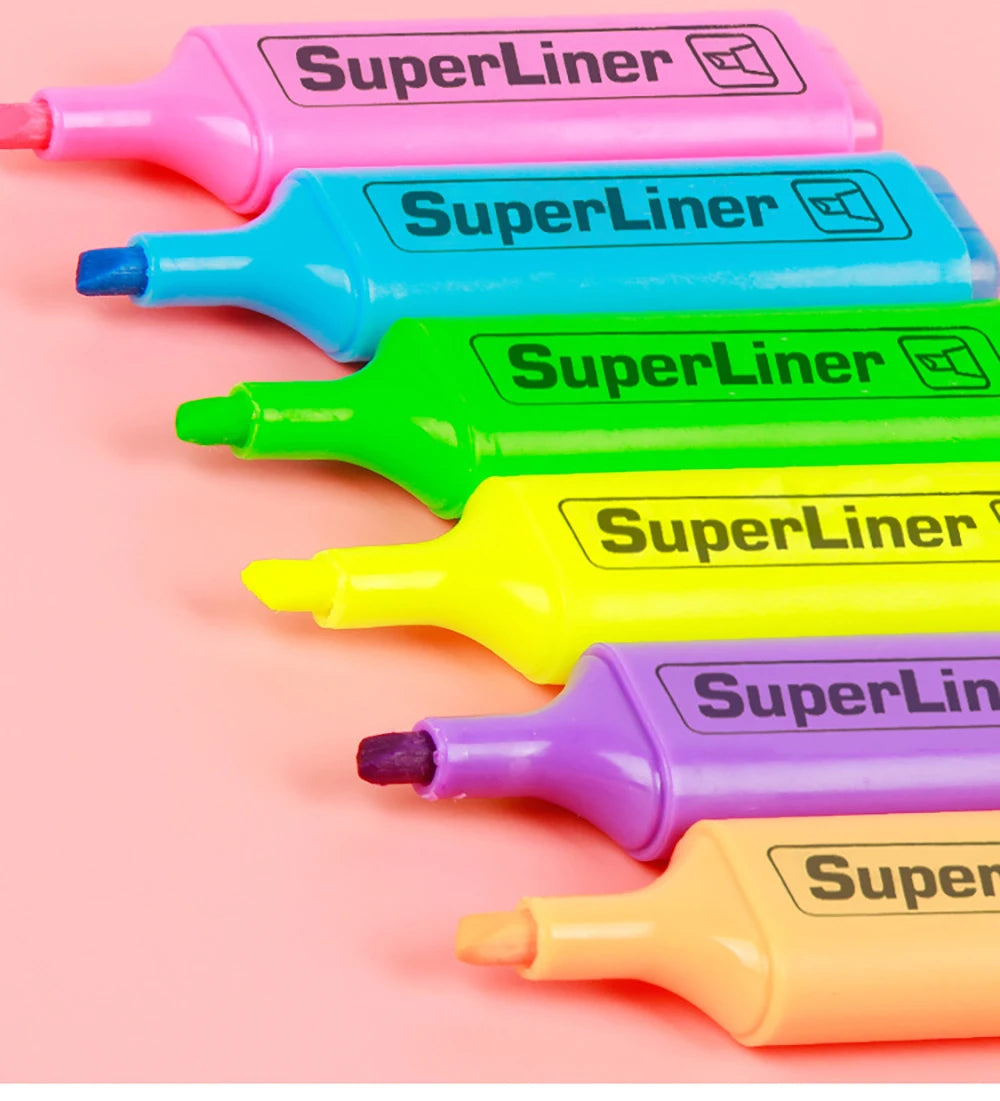 Lot Surligneurs Fluo 4/6pcs Couleurs Pastel