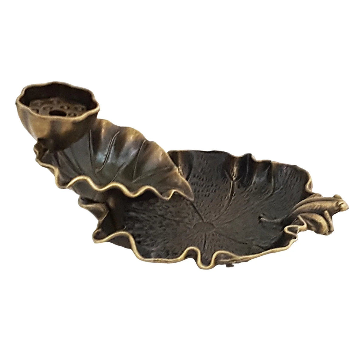 Porte-Encens Lotus à reflux-Brûleur Cascade de Fumée Feuille de Lotus -