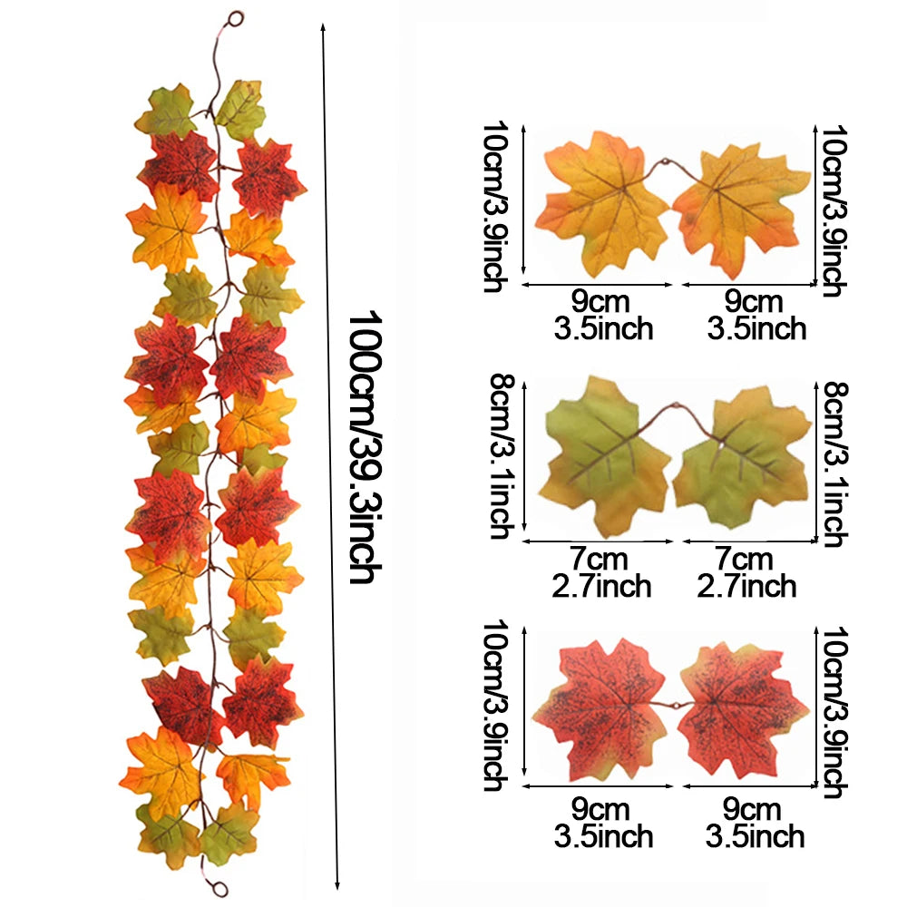 Couronne de feuilles d'érable artificielles d'automne