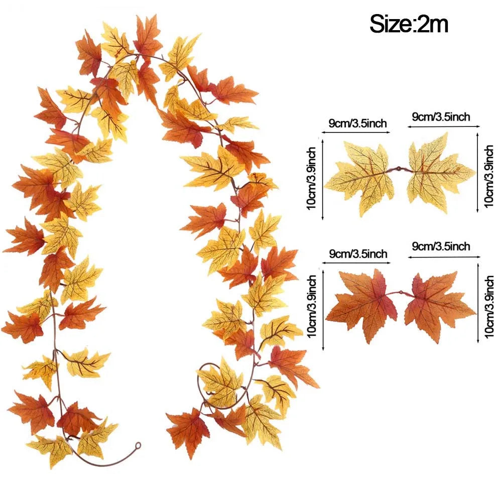 Couronne de feuilles d'érable artificielles d'automne