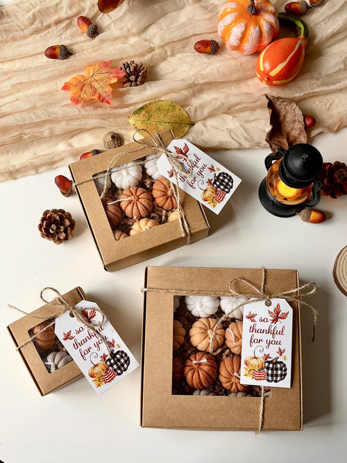 Coffret de 9 Mini Bougies Citrouilles - Bougies d'Automne Parfumées -