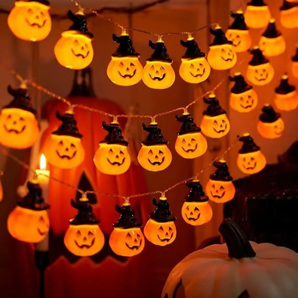 Guirlande Lumineuse Halloween - 10 Citrouilles LED 1,50m