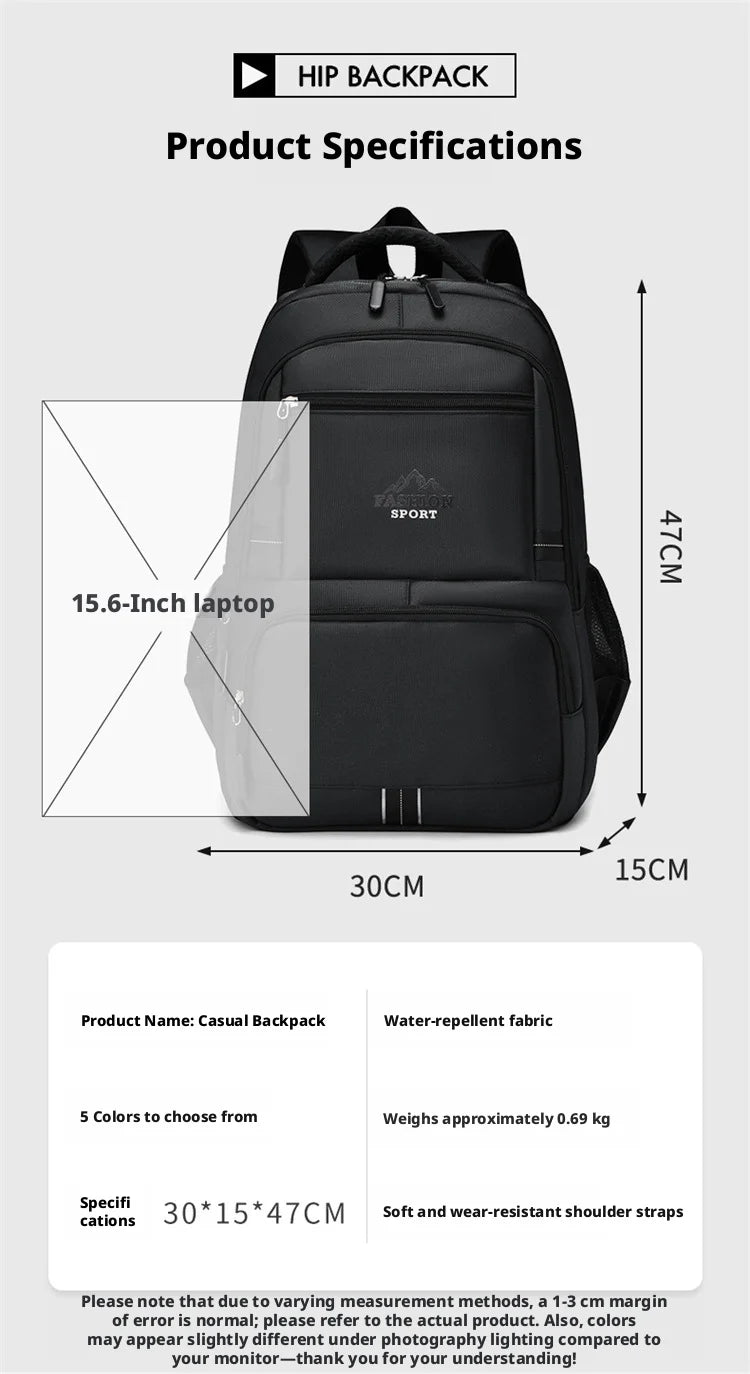 Sac à dos pour collégien ou lycéen Grande capacité 15.6 pouces, imperméable