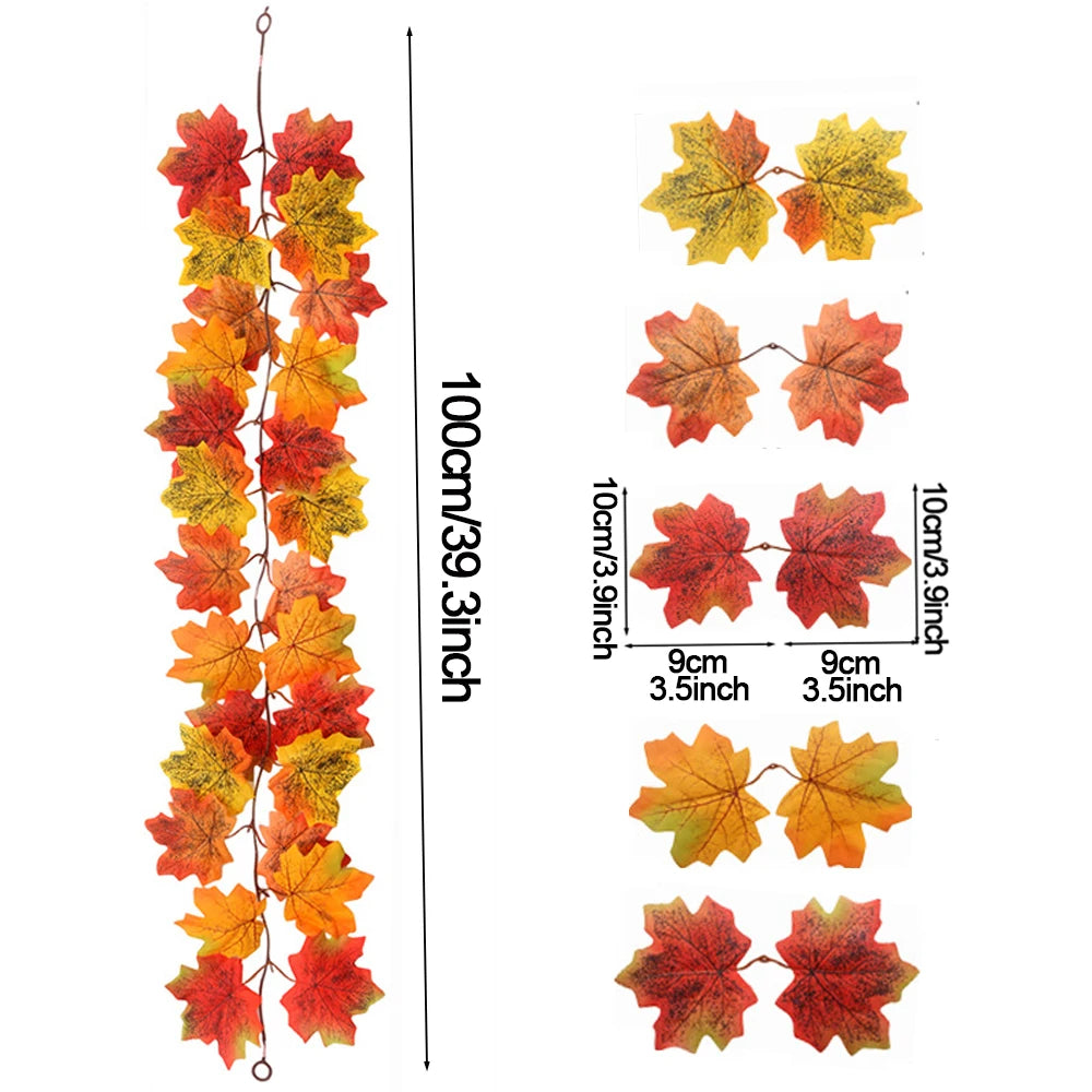 Couronne de feuilles d'érable artificielles d'automne