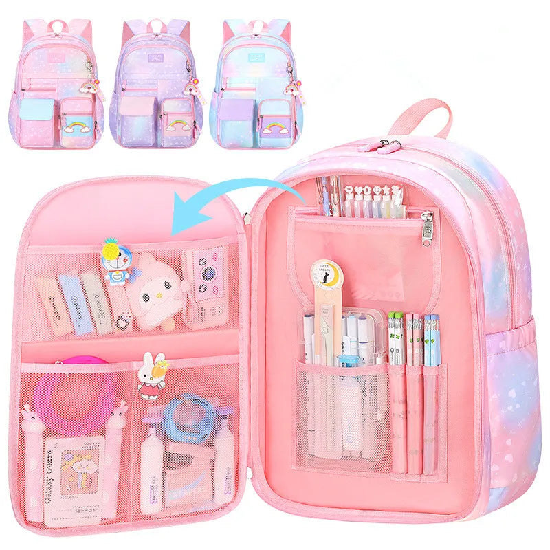 Sac à dos scolaire Arc - en - ciel 3 pièces - fille  Primaire
