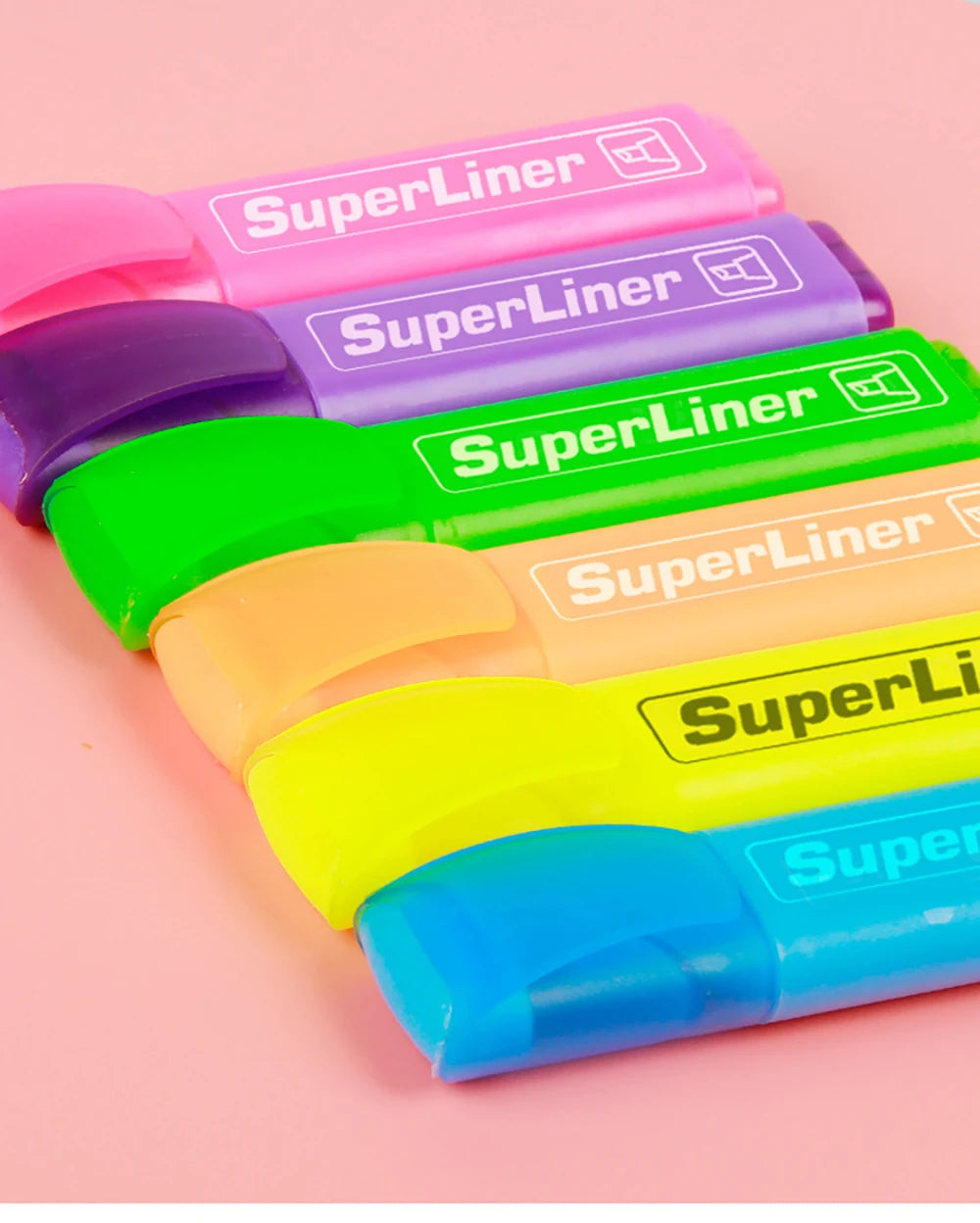 Lot Surligneurs Fluo 4/6pcs Couleurs Pastel