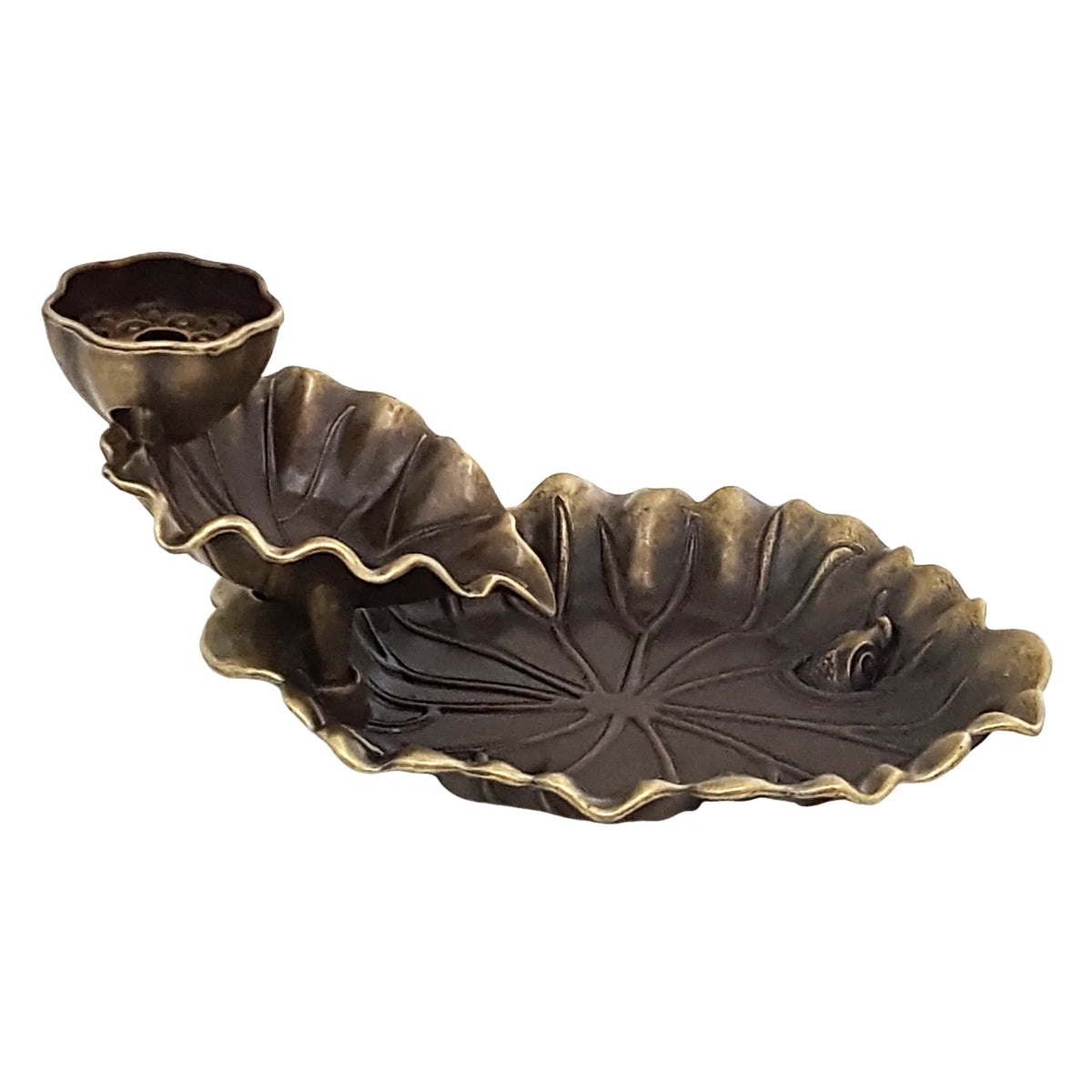 Porte-Encens Lotus à reflux-Brûleur Cascade de Fumée Feuille de Lotus -
