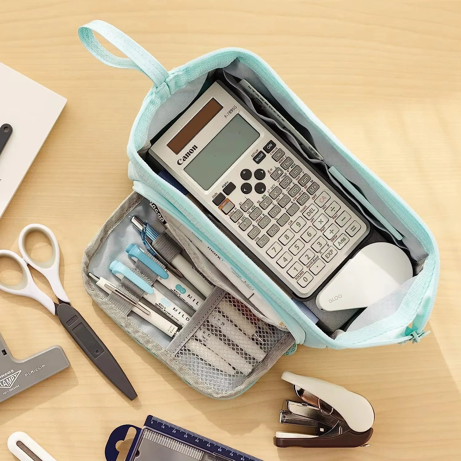 Trousse scolaire Kawaii Double Etage Grande Capacité - Toile Résistante