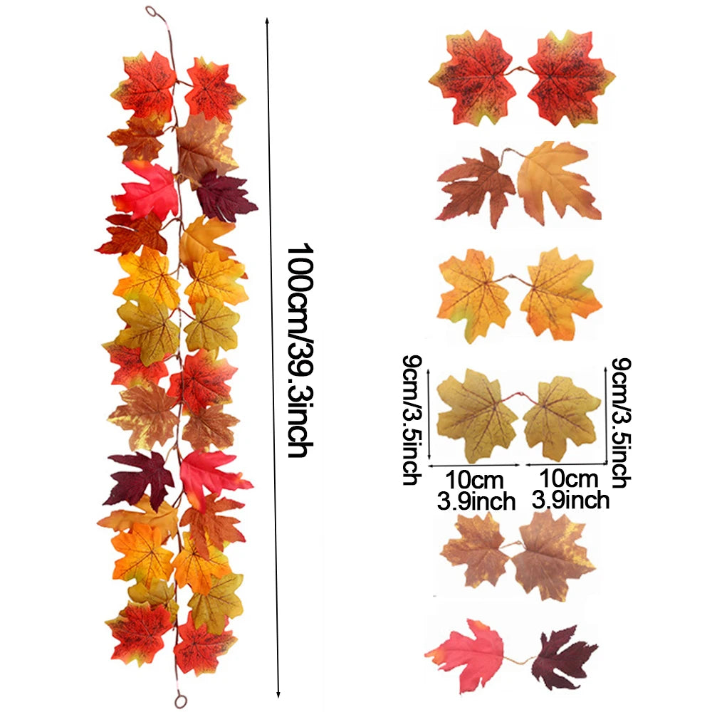 Couronne de feuilles d'érable artificielles d'automne