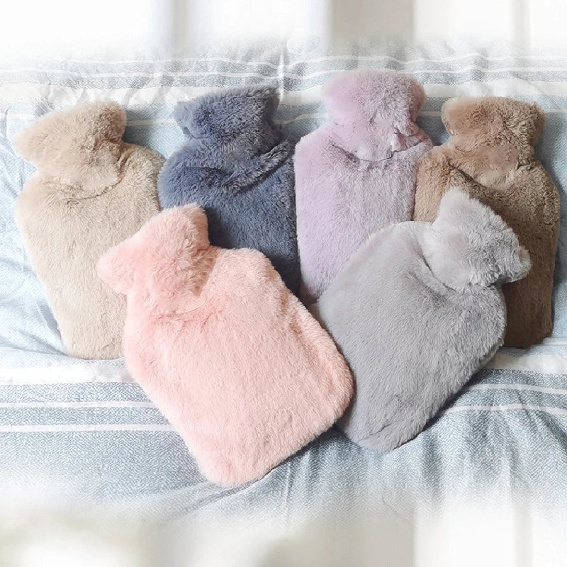 Housse de bouillotte en fausse fourrure