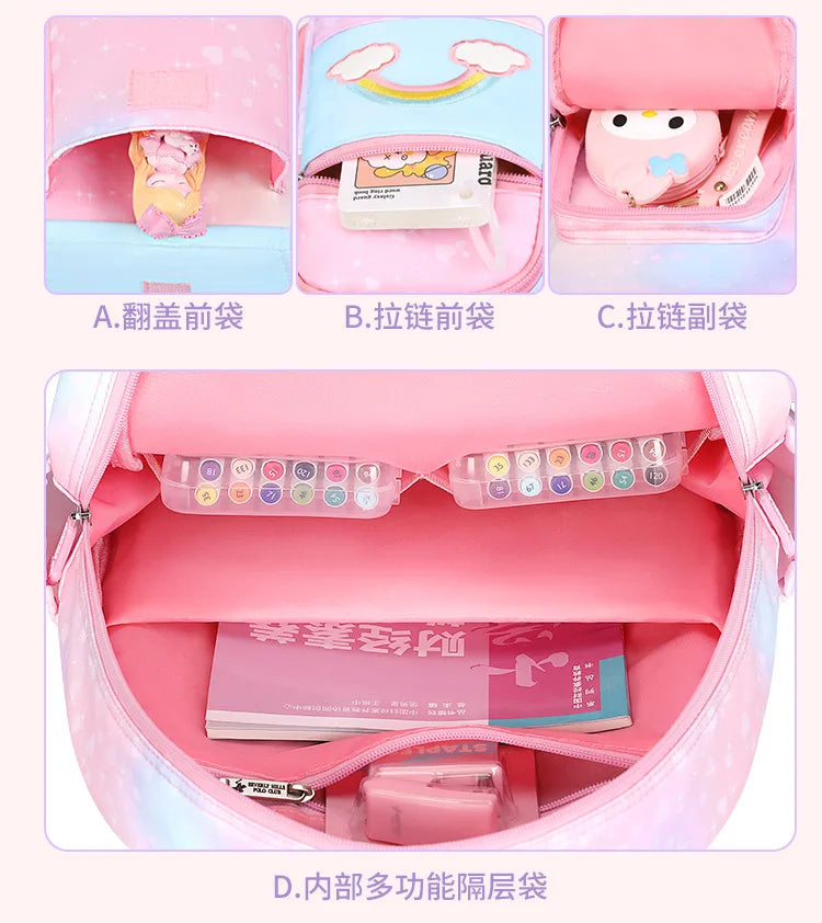 Sac à dos scolaire Arc - en - ciel 3 pièces - fille  Primaire