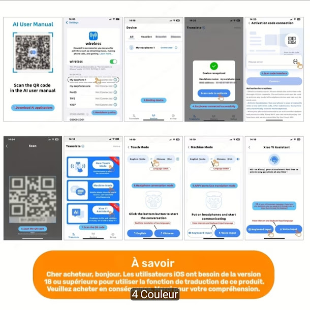 Ecouteurs Traducteur Instantané 129 Langues