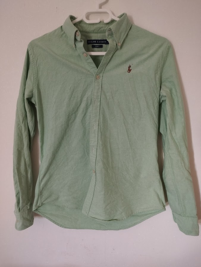 Chemise Ralph Lauren Slim Fit vert sauge - vue face