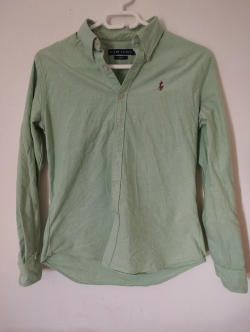 Chemise Ralph Lauren Slim Fit vert sauge - vue face
