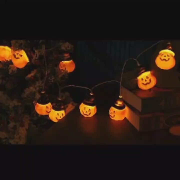 Pack Halloween Doux - Guirlandes Citrouilles + Mini Bougies + Couronne Erable - Edition Autone